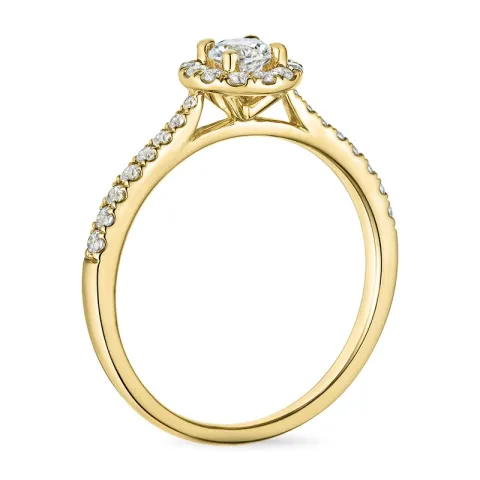 zirkon ring i 9 karat gull