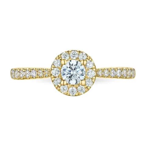 zirkon ring i 9 karat gull