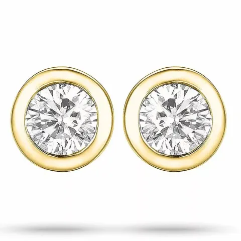 diamant solitaireørepynt i 14 karat gull med diamant