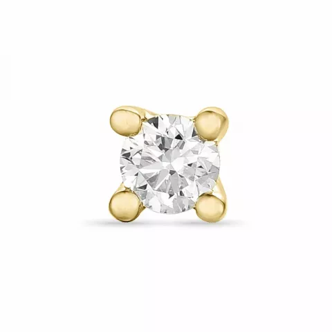 diamant solitaireørepynt i 14 karat gull med diamant 