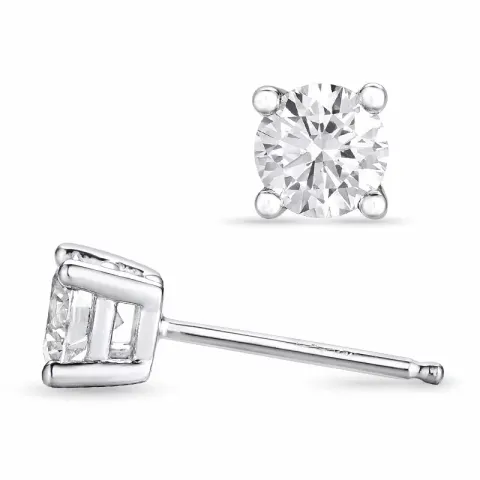 2 x 0,40 ct lab grown diamant hvitt gull solitaireørepynt i 14 karat hvitt gull med lab grown diamant 