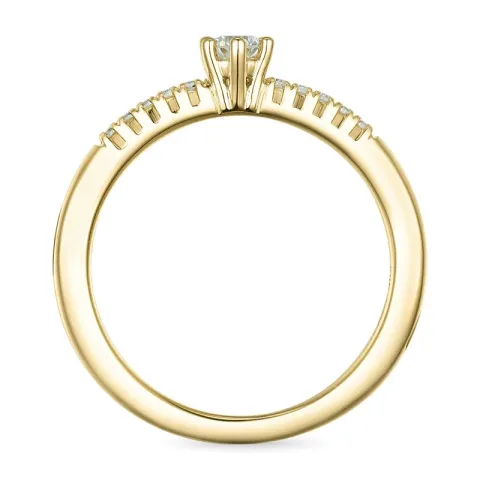 ekte diamant gull ring i 14 karat gull 0,11 ct 0,06 ct