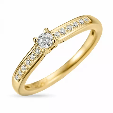 diamant ring i 14 karat gull 0,1 ct 0,056 ct