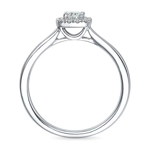 Diamant hvittgulls ring i 14 karat hvitt gull 0,2 ct 0,072 ct