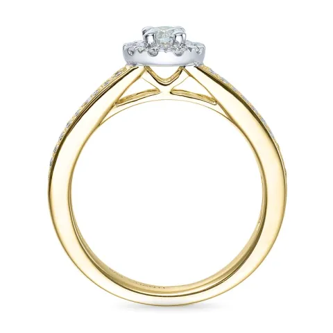 diamantring i 14 karat gull og hvitt gull 0,31 ct 0,20 ct ct