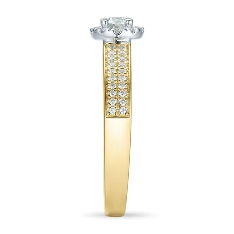 diamantring i 14 karat gull og hvitt gull 0,31 ct 0,20 ct ct