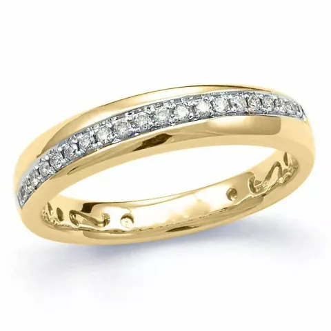 diamant ring i 14 karat gull og hvitt gull 0,122 ct
