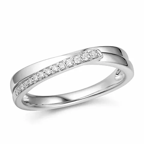 abstrakt diamant hvittgullsring i 14 karat hvitt gull 0,08 ct