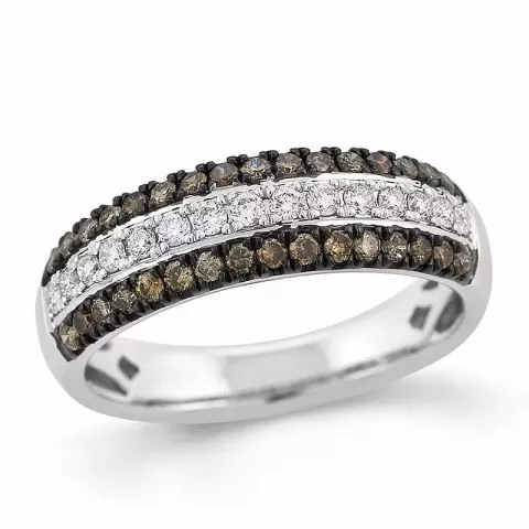 svart diamant ring i 14 karat gull og hvitt gull 0,225 ct 0,32 ct