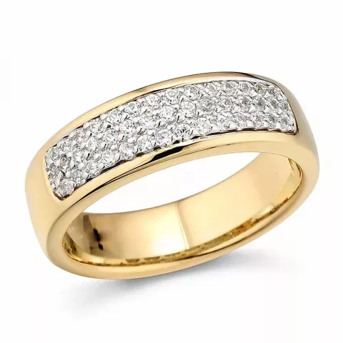 bred diamant ring i 14 karat gull og hvitt gull 0,326 ct