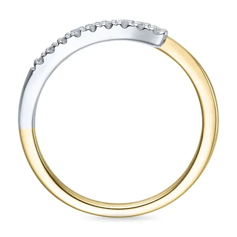 diamantring i 14 karat gull og hvitt gull 0,06 ct