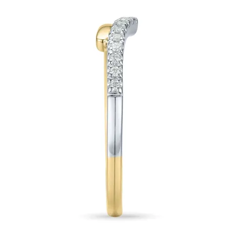 diamantring i 14 karat gull og hvitt gull 0,06 ct