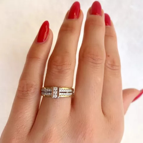 diamant ring i 14 karat gull og hvitt gull 0,257 ct