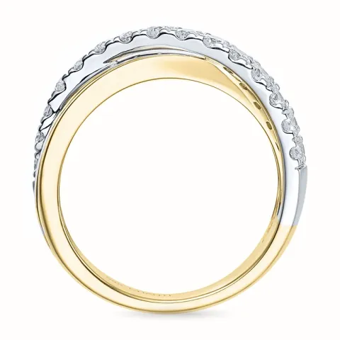 Abstrakt briljantring i 14 karat gull og hvitt gull 0,50 ct