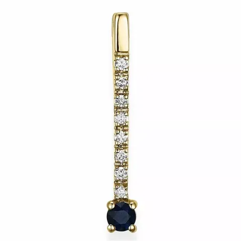 Trendy safir diamantanheng i 14 karat gull 0,07 ct 0,14 ct