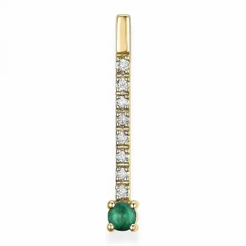 Trendy smaragd diamantanheng i 14 karat gull 0,07 ct 0,13 ct