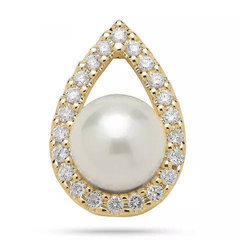 perle diamantanheng i 14 karat gull 0,25 ct