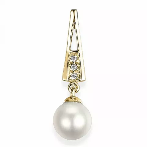 perle diamantanheng i 14 karat gull 0,01 ct