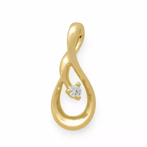 abstrakt diamantanheng i 14 karat gull 0,03 ct