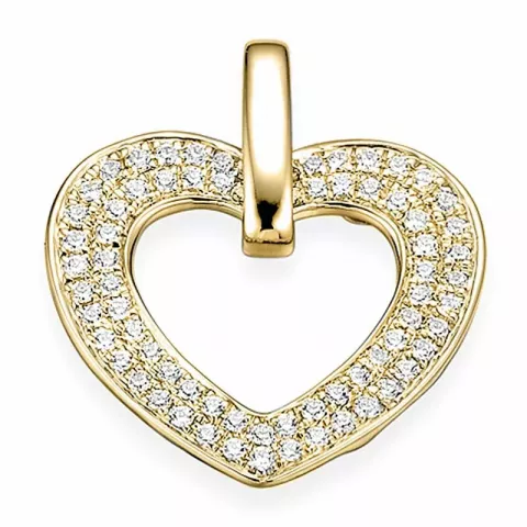 diamant hjerteanheng i 14 karat gull 0,502 ct