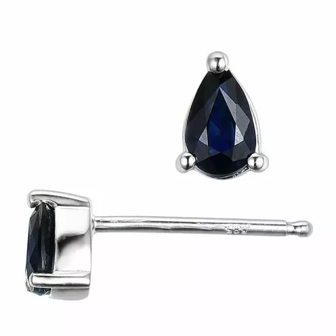 2 x 0,28 ct smykke safir ørestikker i 14 karat hvitt gull med safir