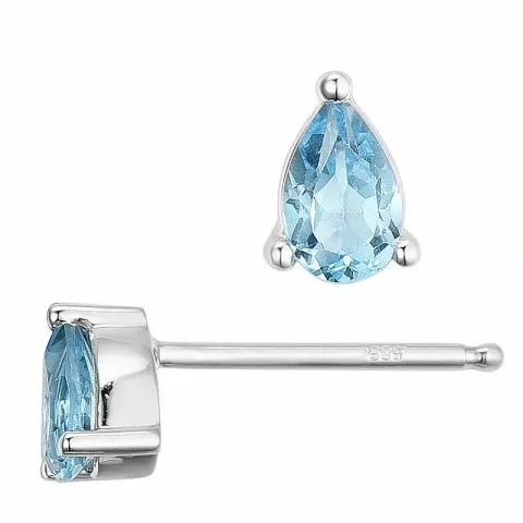 2 x 0,25 ct smykke topas ørestikker i 14 karat hvitt gull med topas