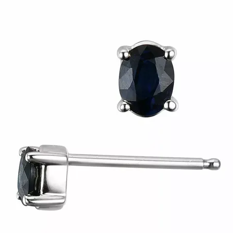 2 x 0,25 ct smykke safir ørestikker i 14 karat hvitt gull med safir