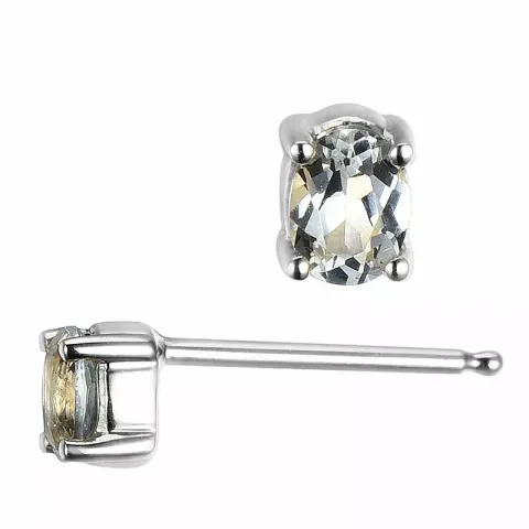 2 x 0,20 ct smykke topas ørestikker i 14 karat hvitt gull med topas