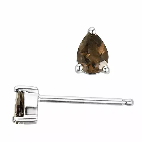 2 x 0,15 ct dråpe kvarts ørestikker i 14 karat hvitt gull med kvarts
