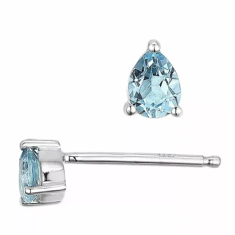 2 x 0,18 ct topas ørestikker i 14 karat hvitt gull med topas