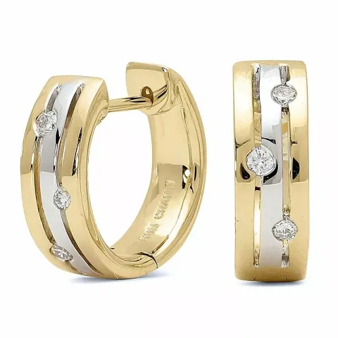 13 mm diamant creol i 14 karat gull og hvitt gull med diamant