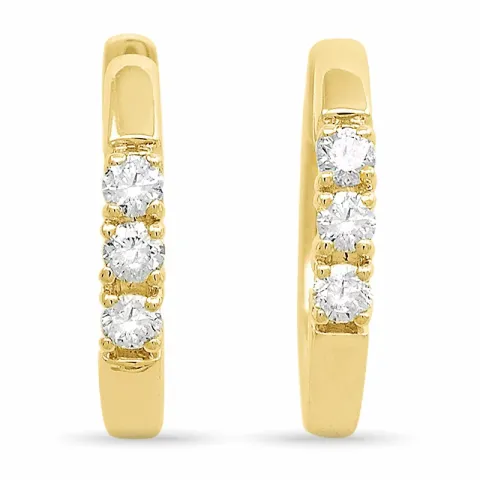 14 mm diamant creol i 14 karat gull med diamanter
