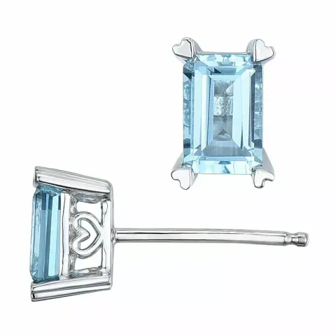 2 x 0,7 ct smykke topas ørestikker i 14 karat hvitt gull med topas