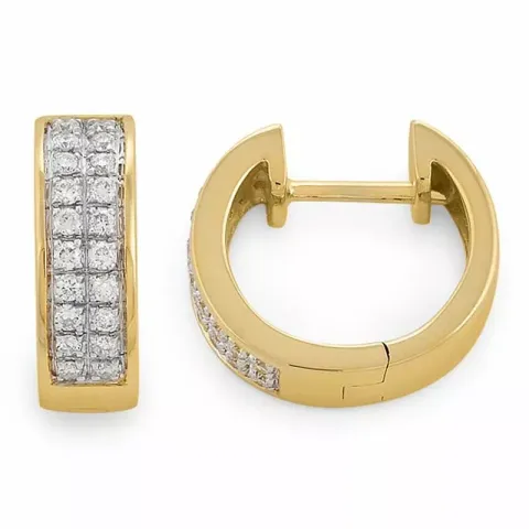 13 mm diamant creol i 14 karat gull og hvitt gull med diamant