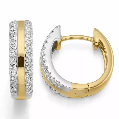 13 mm diamant creol i 14 karat gull og hvitt gull med diamant