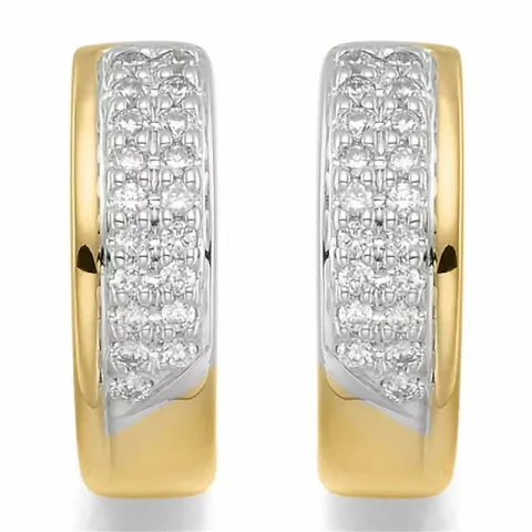 14 mm diamant creol i 14 karat gull og hvitt gull med diamant
