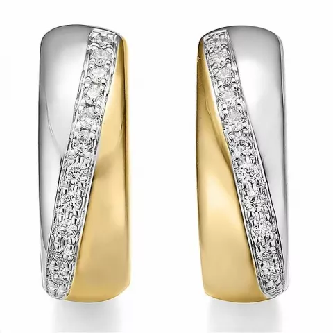 15 mm diamant halvcreol i 14 karat gull og hvitt gull med diamant 