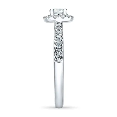 firkantet diamantring i 14 karat hvitt gull 0,26 ct 0,26 ct