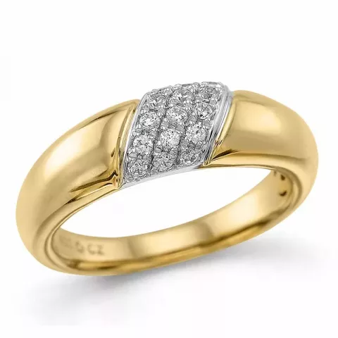diamantring i 14 karat gull og hvitt gull 0,165 ct