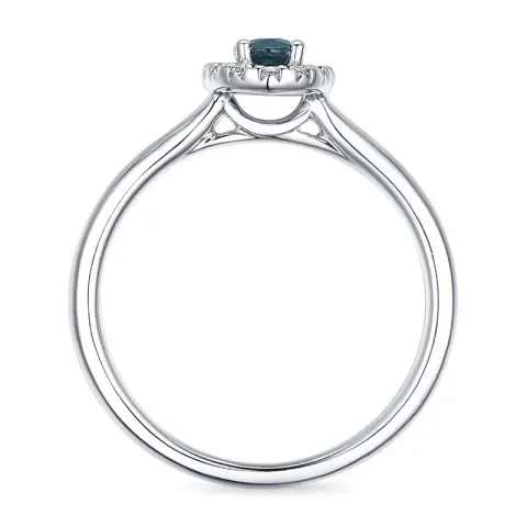 Safir rosettring i 14 karat hvitt gull 0,12 ct 0,65 ct
