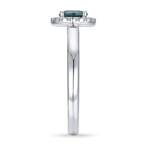 Safir rosettring i 14 karat hvitt gull 0,12 ct 0,65 ct