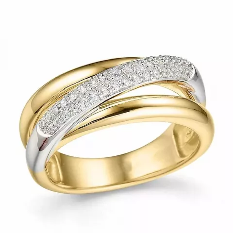diamant ring i 14 karat gull og hvitt gull 0,27 ct