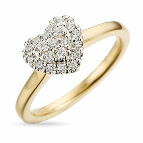 hjerte diamant ring i 14 karat gull og hvitt gull 0,256 ct