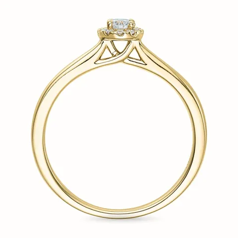 rund diamant ring i 14 karat gull 0,1 ct 0,06 ct
