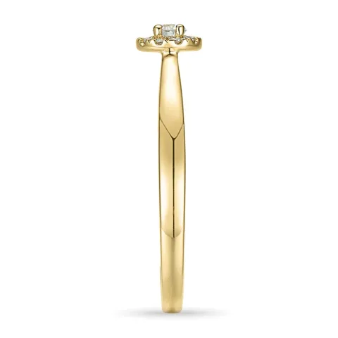 rund diamant ring i 14 karat gull 0,1 ct 0,06 ct