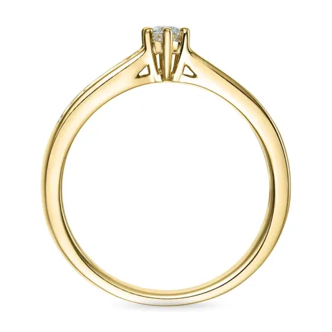 hvit diamant gull ring i 14 karat gull 0,14 ct 0,08 ct