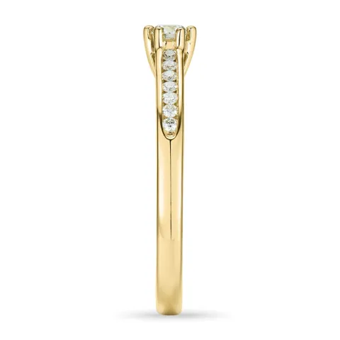 hvit diamant gull ring i 14 karat gull 0,14 ct 0,08 ct