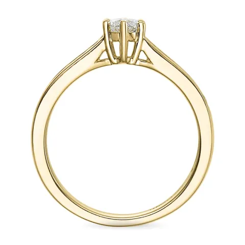 Diamant gull ring i 14 karat gull 0,31 ct 0,20 ct
