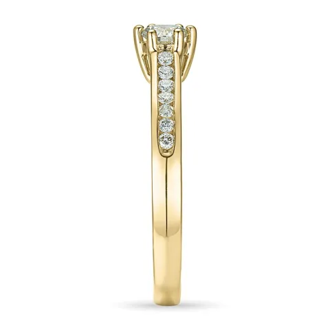 Diamant gull ring i 14 karat gull 0,31 ct 0,20 ct