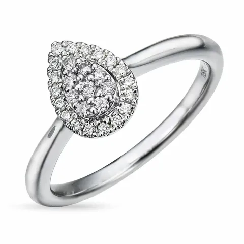 Diamantring i 14 karat hvitt gull 0,18 ct